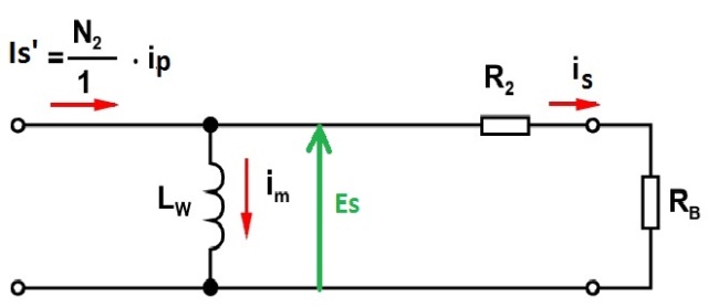 Gambar4. Model diagram listrik sederhana dari trafo arus.